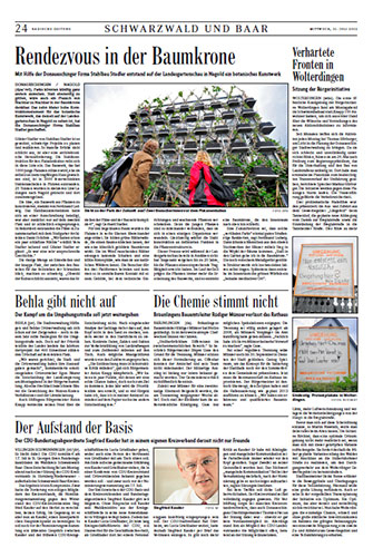 Zeitungsartikel Badische Zeitung , 11.Juli 2012, S.24.